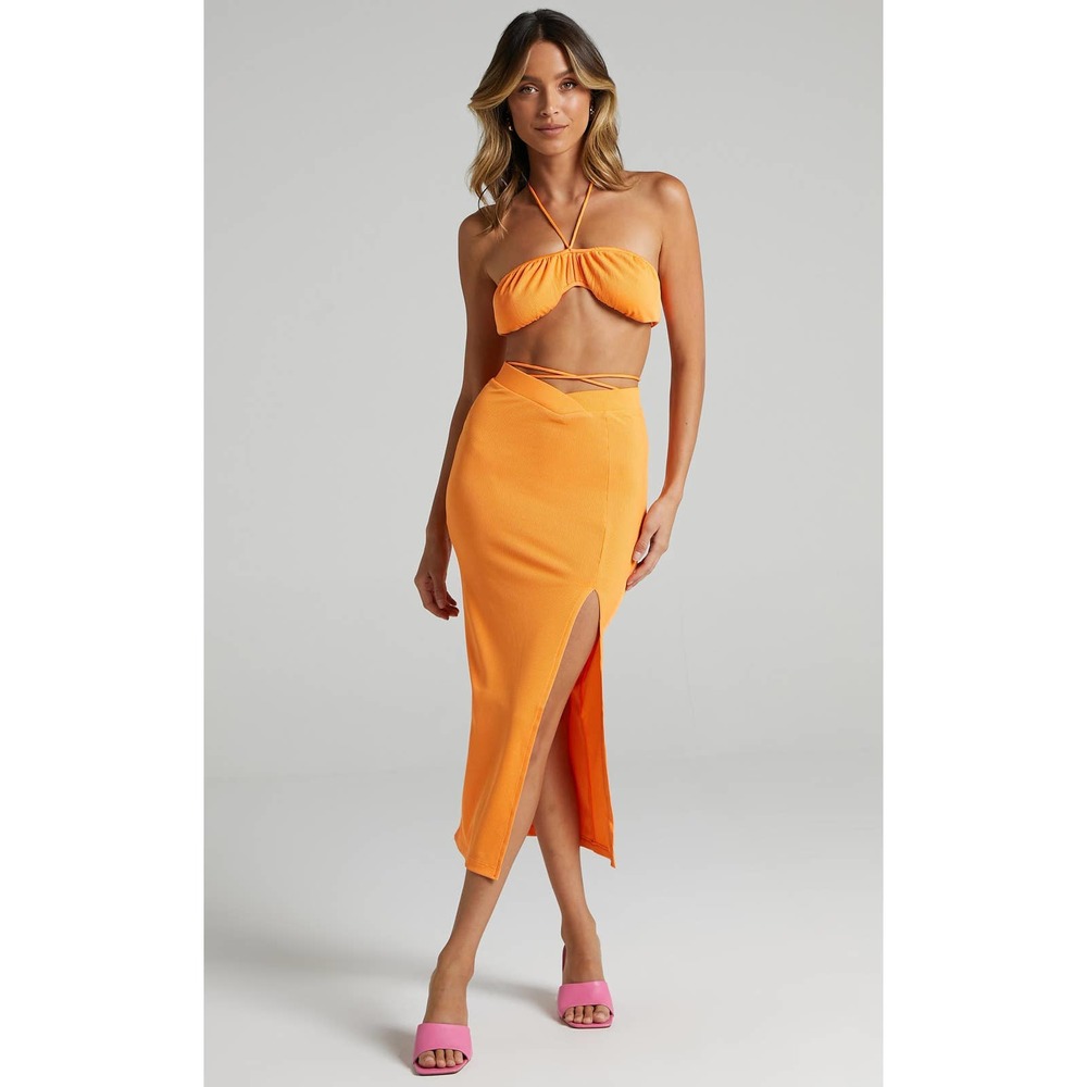 Shareen Collection Chloey Two Piece Set In Orange Women's 6 NWOT